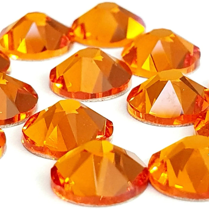 Swarovski Crystal Rhinestones, Dark Tangerine 2mm 50pc