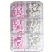 White + Pink Bows Nail Charms 3D Resin Nail Art Gems, 30pcs