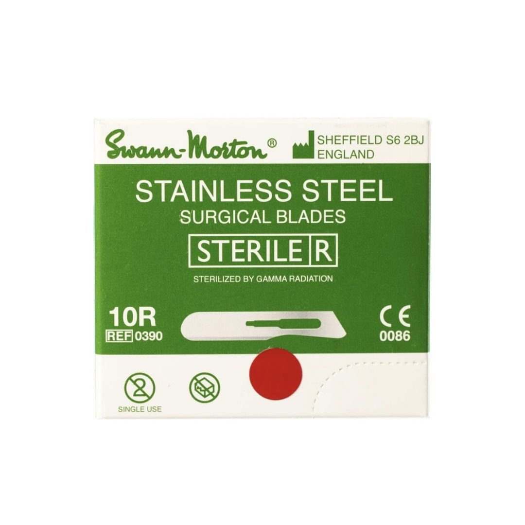 #10R Swann Morton Dermaplaning Blade (Butter Blade) | Stainless Steel | Box of 100 - Beauty Pro Supplies Canada