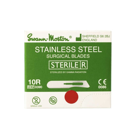 #10R Swann Morton Dermaplaning Blade (Butter Blade) | Stainless Steel | Box of 100 - Beauty Pro Supplies Canada
