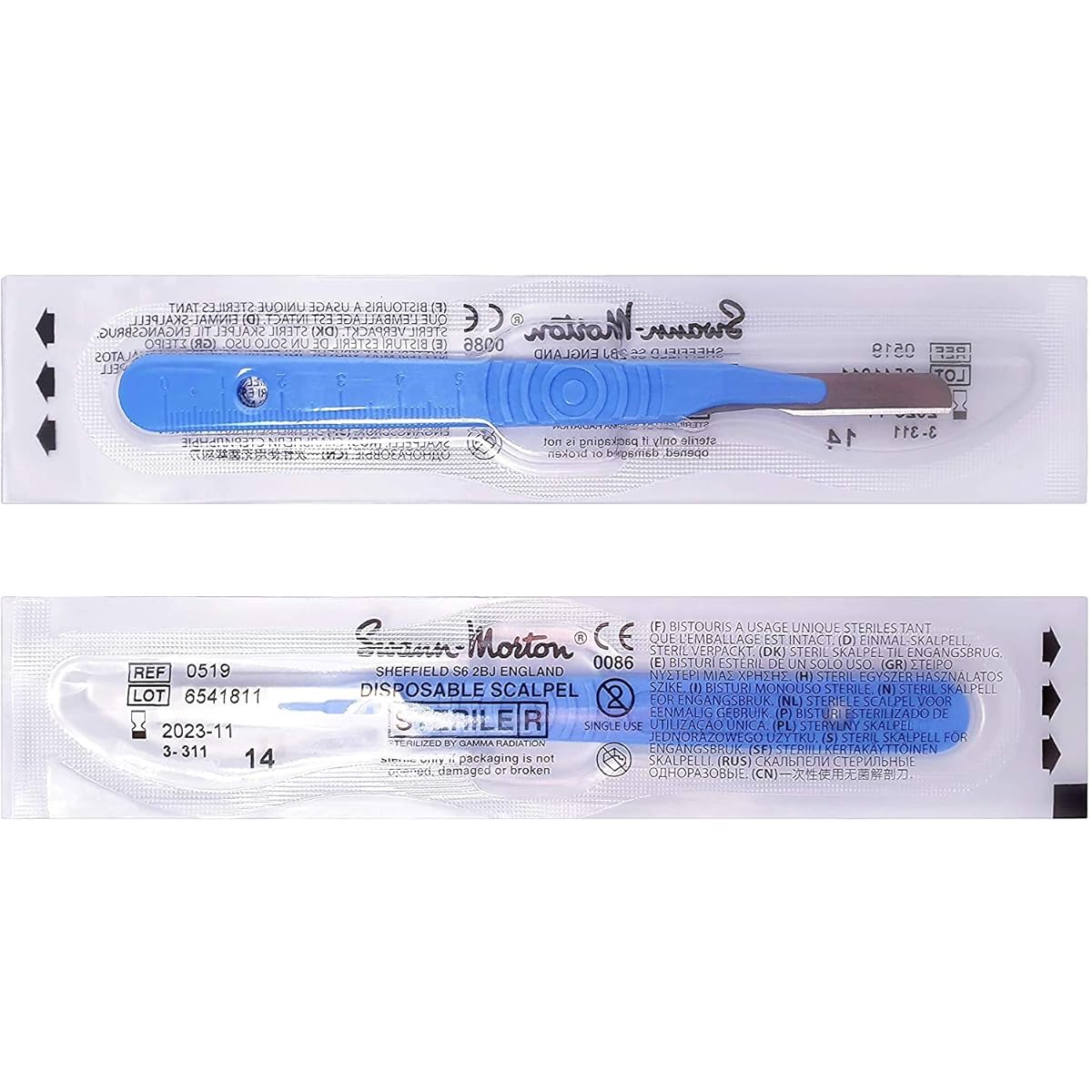 #14 Swann Morton Dermaplaning Disposable Scalpels - Stainless Steel, Sterile, Box of 10 - Beauty Pro Supplies Canada