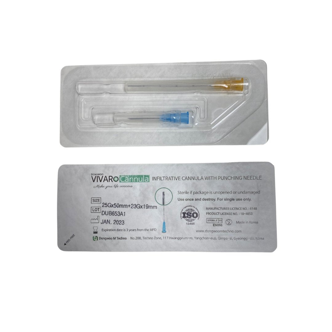 25G x 50mm (2") Dermal Filler Cannulas Needle for Cosmetic Injections, Box of 25