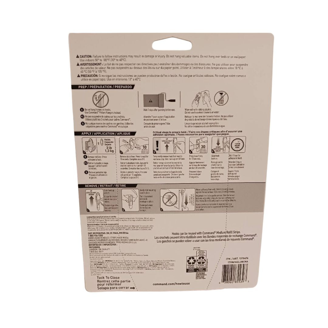 3M Command Strips Hanging Hooks & Strips, 36 pieces