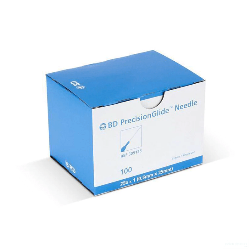 BD 305125 Regular Bevel Needle - Disposable | Sterile | 25G x 1″ | Box of 100 - Beauty Pro Supplies Canada