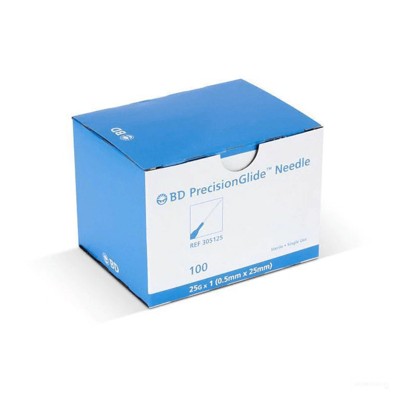 BD 305125 25G x 1" Precision Glide Disposable Needle, Sterile, Box of 100