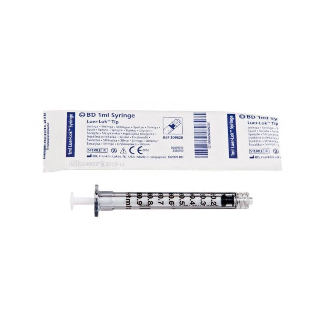 BD 309628 1 ml General Use Luer-Lok Disposable Syringe, Sterile, Case of 100