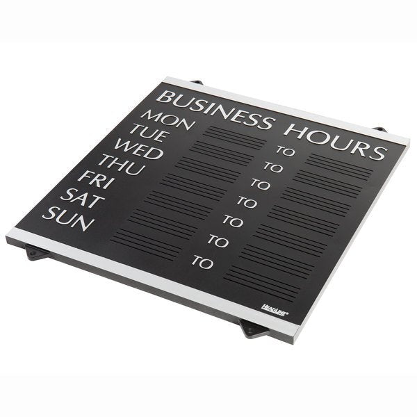 Business Hours Sign - includes 176 characters | 14" x 13"