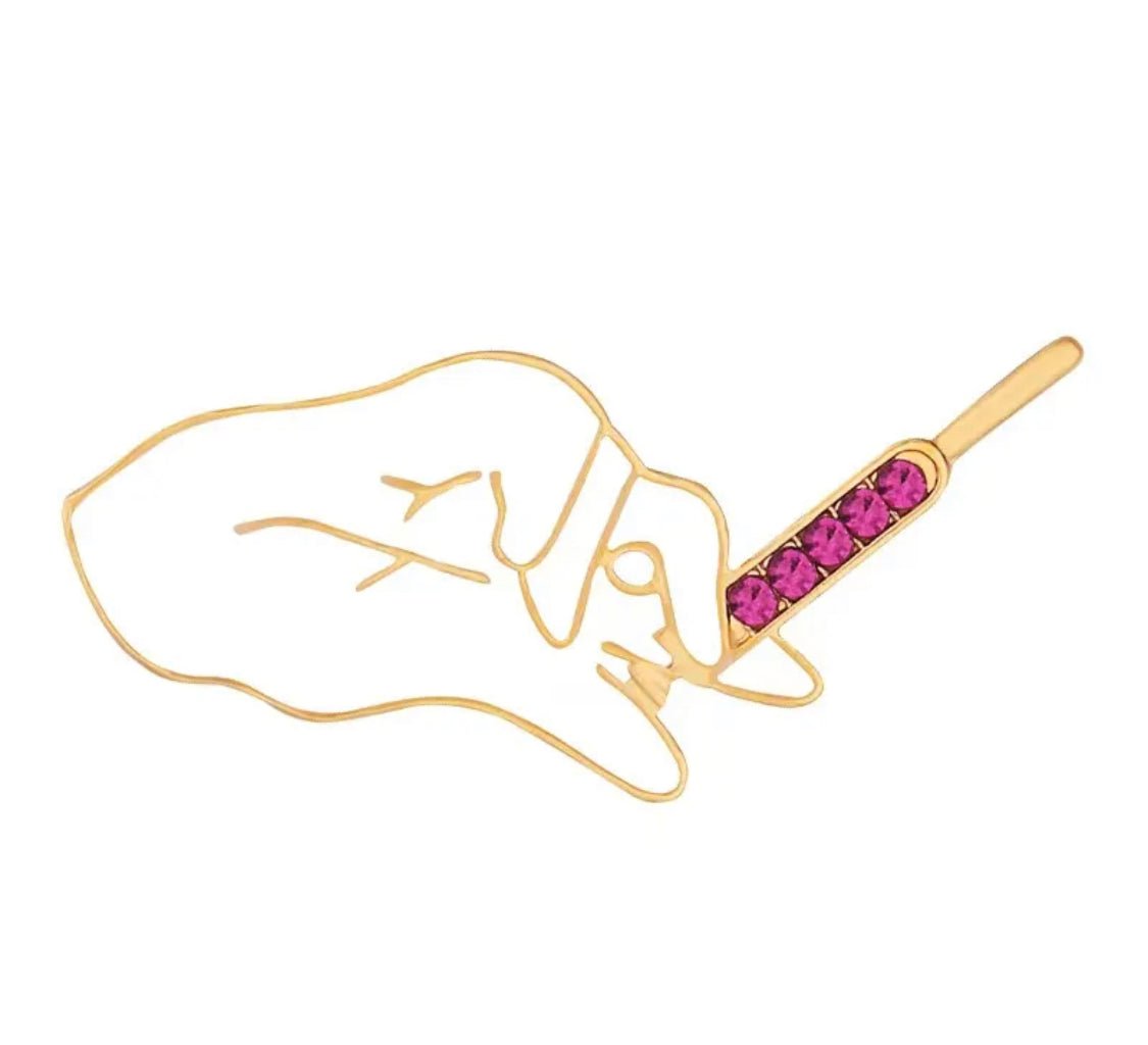 Lapel Pin - Cosmetic Injectors / Botox Nurse Pin, Hand with Needle ...