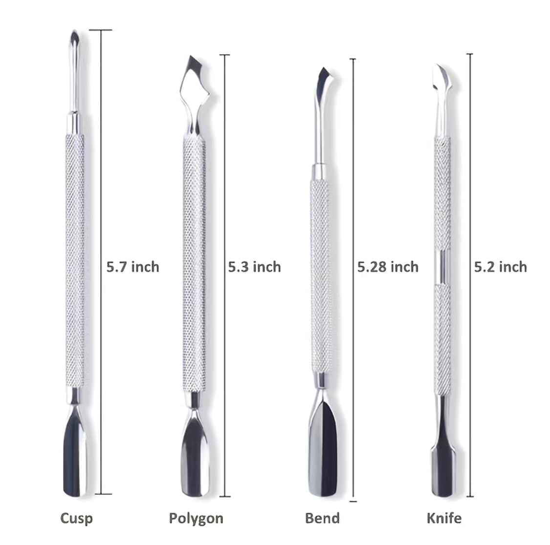 Cuticle Pusher + Cusp Tip Professional Nail Implement Tool