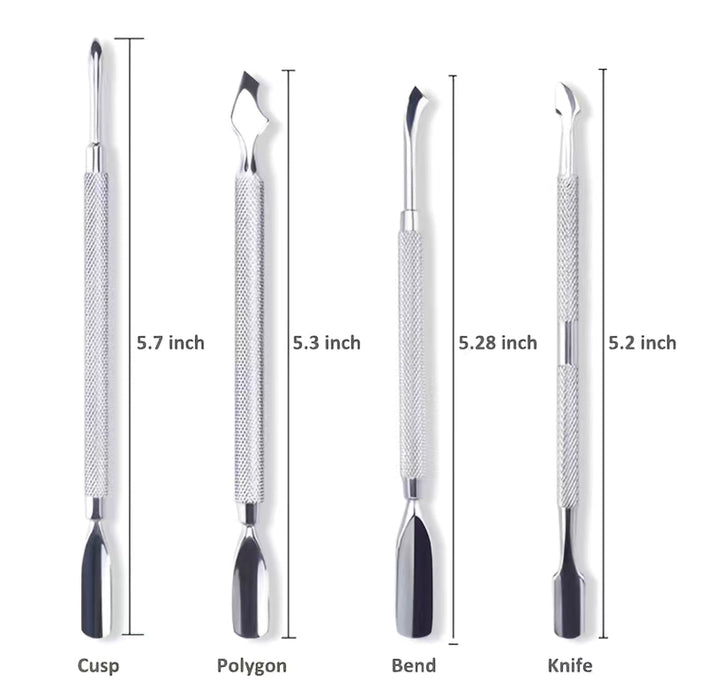 Cuticle Pusher + Cutter Professional Nail Implement Tool