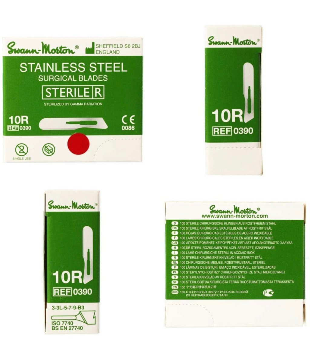 #10R Swann Morton Dermaplaning Blade (Butter Blade) | Stainless Steel | Box of 100 - Beauty Pro Supplies Canada