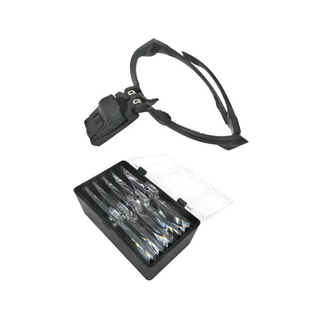 Dermaplaning Facial Magnifying Glasses with 5 Interchangeable Lenses + LED
