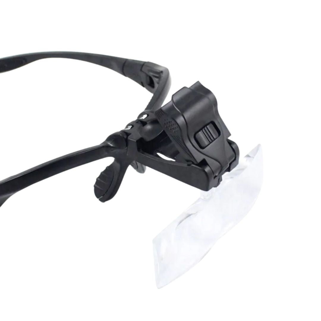Dermaplaning Facial Magnifying Glasses with 5 Interchangeable Lenses + LED