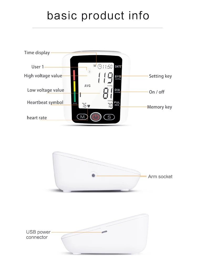 Digital Blood Pressure Monitor with Arm Cuff