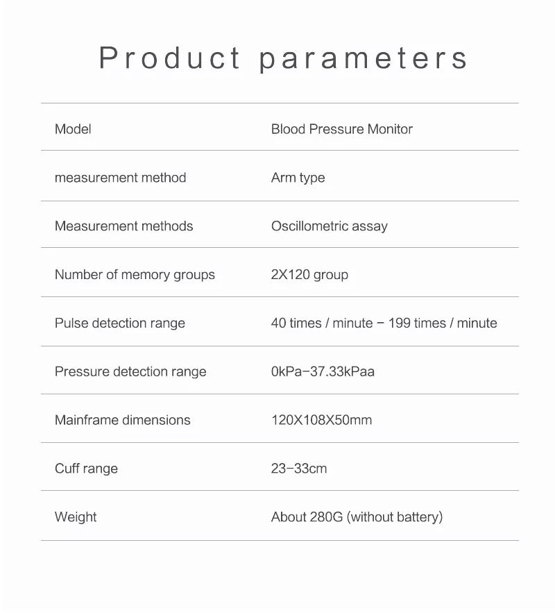 Digital Blood Pressure Monitor with Arm Cuff