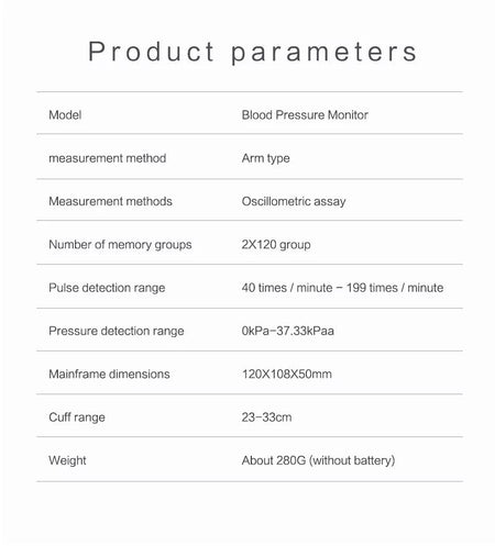 Digital Blood Pressure Monitor with Arm Cuff