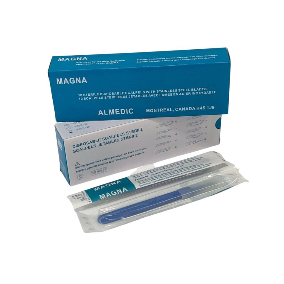 #10 Disposable Dermaplaning Scalpels - Premium | Blade + Handle | Sterile | Box of 10 - Beauty Pro Supplies Canada