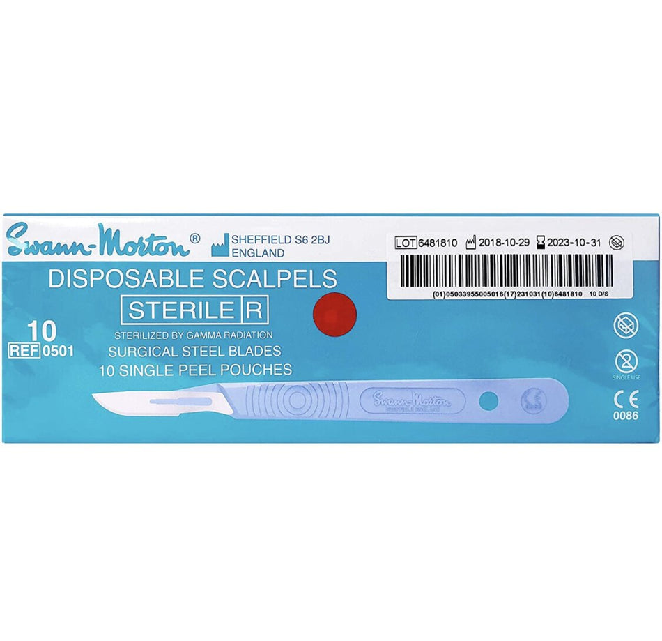 #10 Disposable Swann Morton Dermaplaning Scalpels - Stainless Steel - Beauty Pro Supplies Canada