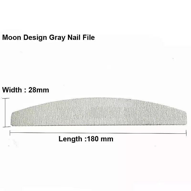Disposable Nail File, Half Moon 100/180 grit (Pack of 50) - Beauty Pro Supplies Canada