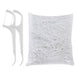Disposable Tooth Floss Picks, White 100/pieces