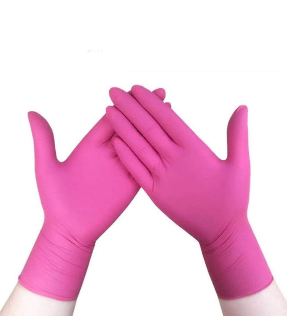 Disposable Vinyl / Nitrile Gloves, Pink ( 100/box) - Beauty Pro Supplies Canada