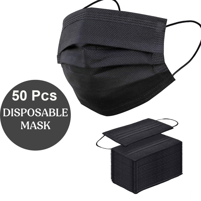 Earloop Face Mask, Black Non-Medical Protective ASTM 1, Box of 50