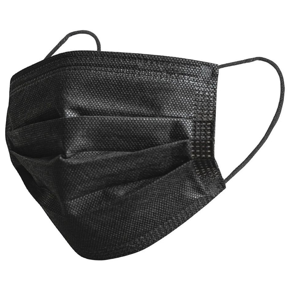Earloop Face Mask, Black Non-Medical Protective ASTM 1, Box of 50