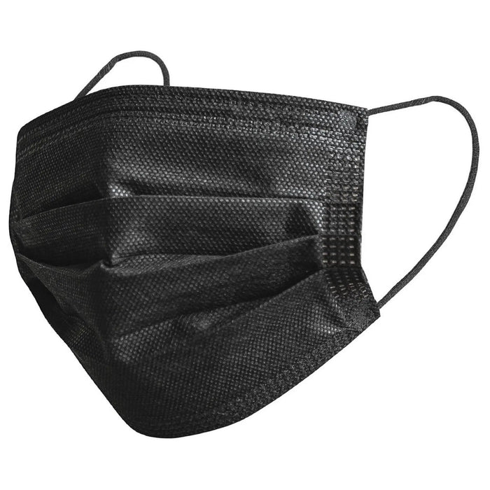 Earloop Face Mask, Black Non-Medical Protective ASTM 1, Box of 50