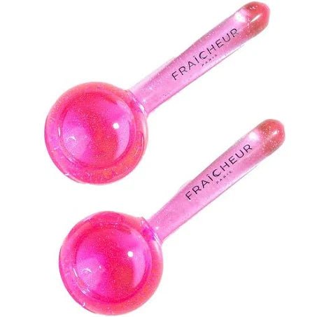 Fraicheur Paris Facial Ice Globes - Pink Glitter, Set of 2 - Beauty Pro Supplies Canada