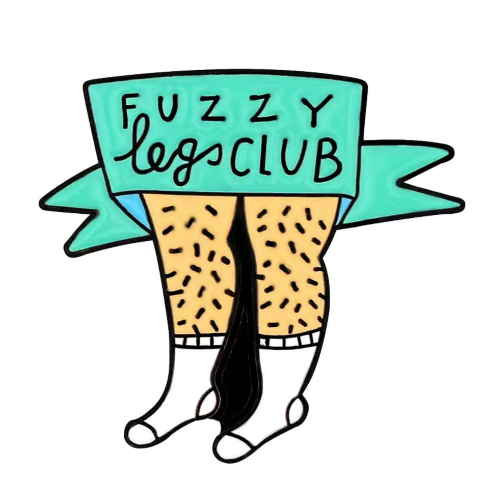 Lapel Pin - Fuzzy Legs Club Hair Removal Enamel Pin for Aestheticians + Laser Techs