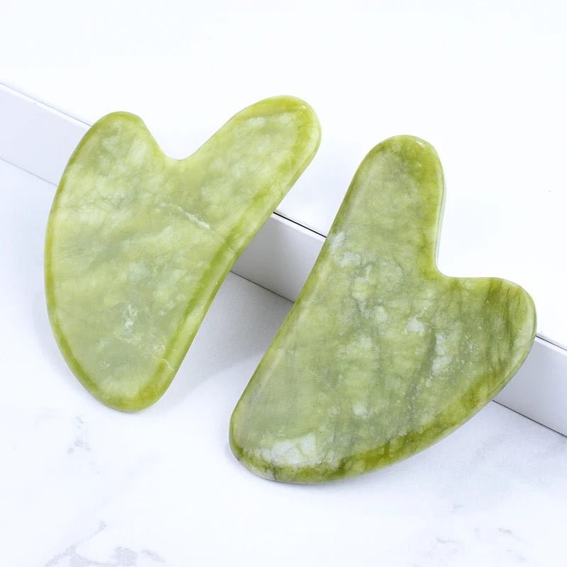 Gua Sha Facial Tool, Jade Green Lymphatic Drainage Facial Massage Tool