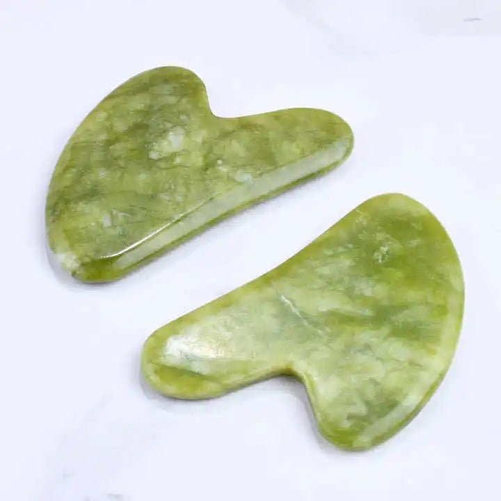 Gua Sha Facial Tool, Jade Green Lymphatic Drainage Facial Massage Tool