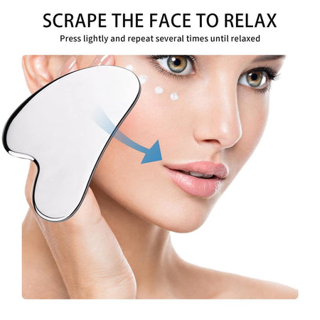 Gua Sha Facial Tool, Stainless Steel Lymphatic Drainage Facial Massage Tool