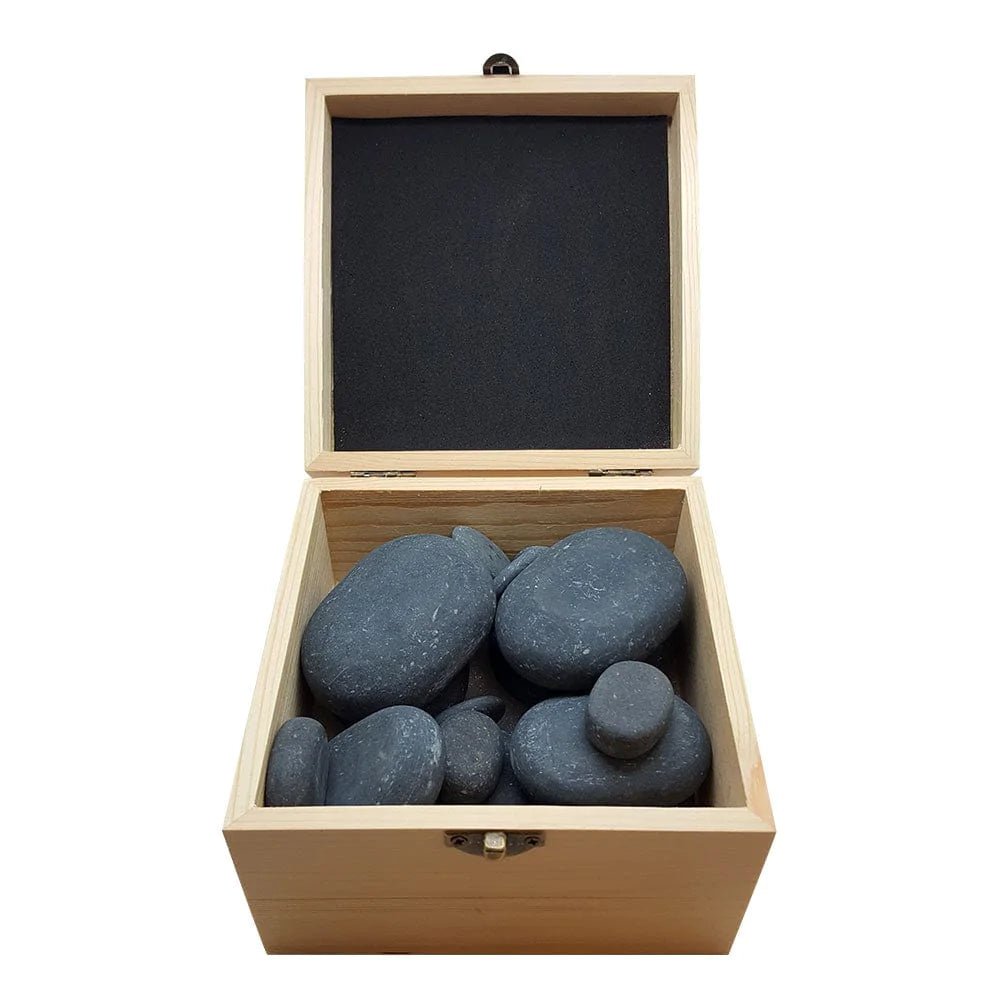 Hot Stone Polished Massage Set, 20 piece