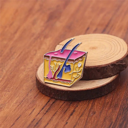 Lapel Pin - Hair Follicle Skin Enamel Pin for Aestheticians