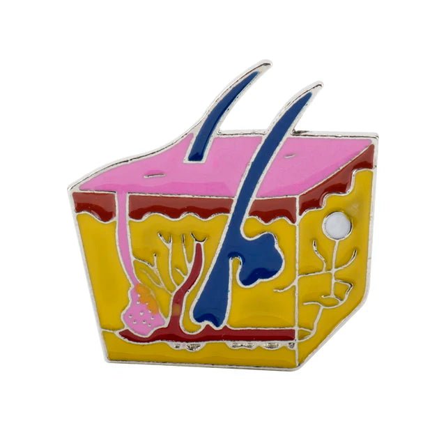 Lapel Pin - Hair Follicle Skin Enamel Pin for Aestheticians