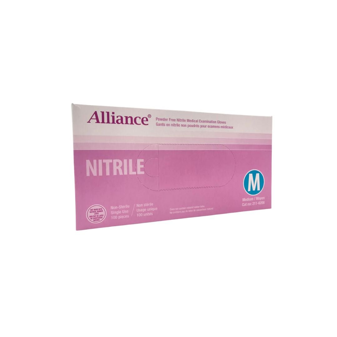 Medical Exam Gloves - Nitrile | Powder-Free | Medium | Box of 100 - Beauty Pro Supplies Canada