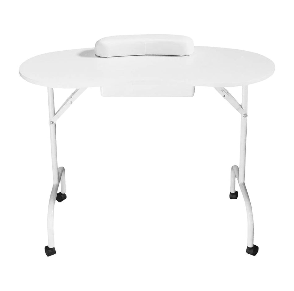 Portable Manicure Table w/ Carrying Case, White - Beauty Pro Supplies Canada
