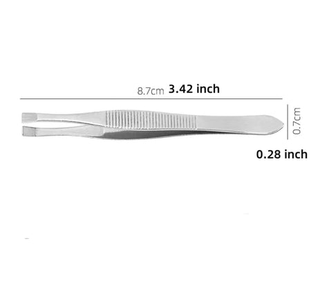 Professional Flat Tip Tweezers, Stainless Steel