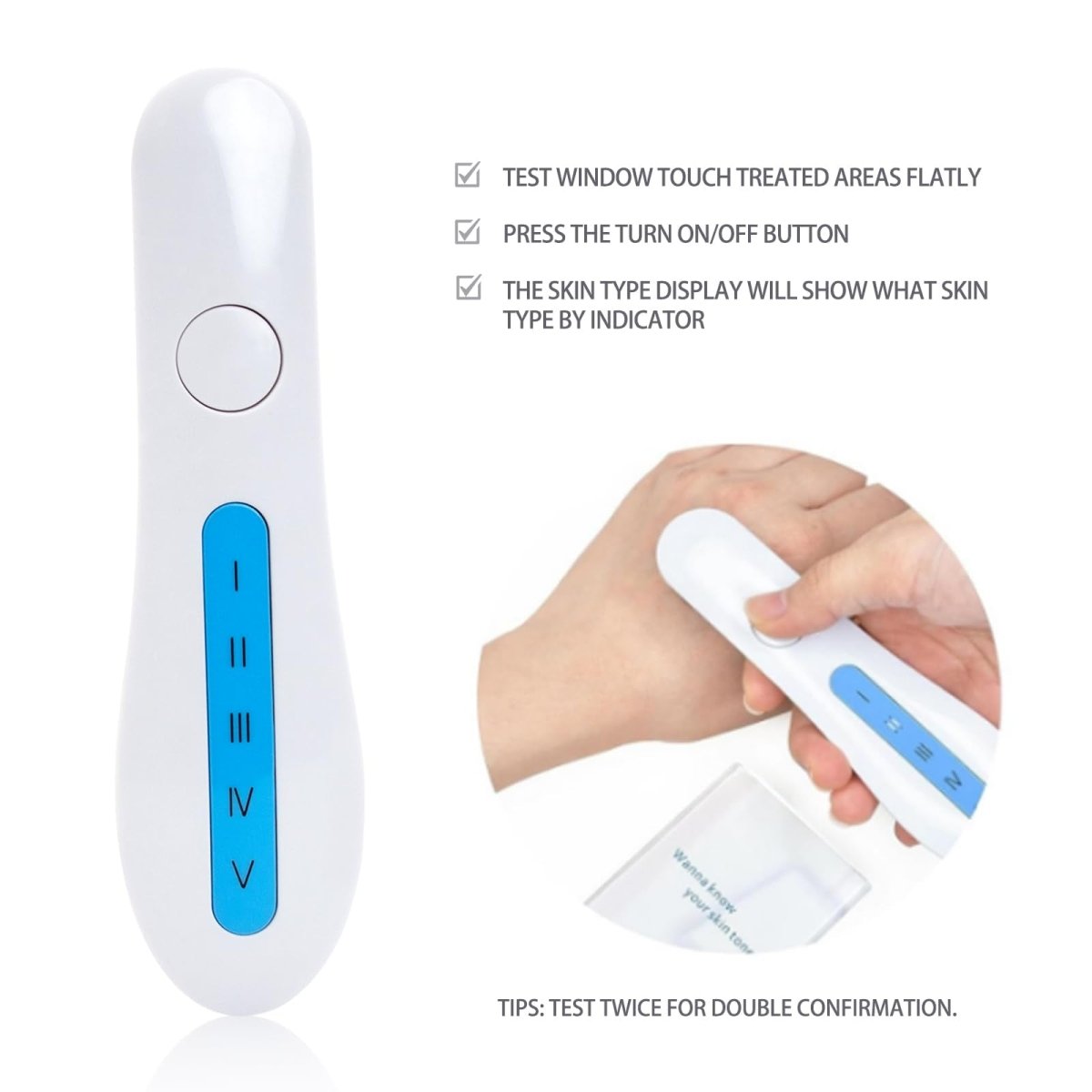 Skin Type Digital Tester, Smart Fitzpatrick Scale Skin Analyzer