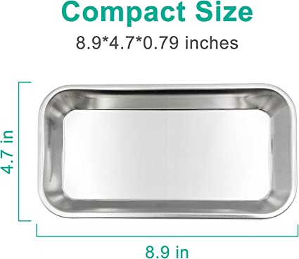 Stainless Steel Surgical Tray, Small (8.9” x 4.7”)