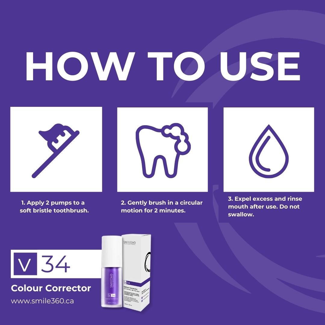 Smile360 v34 Colour Corrector Teeth Whitening Serum - Beauty Pro Supplies Canada