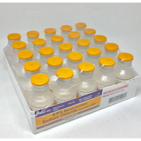 Sodium Chloride 0.9% for Injection, 10 ml Vial Bacteriostatic with Preservative