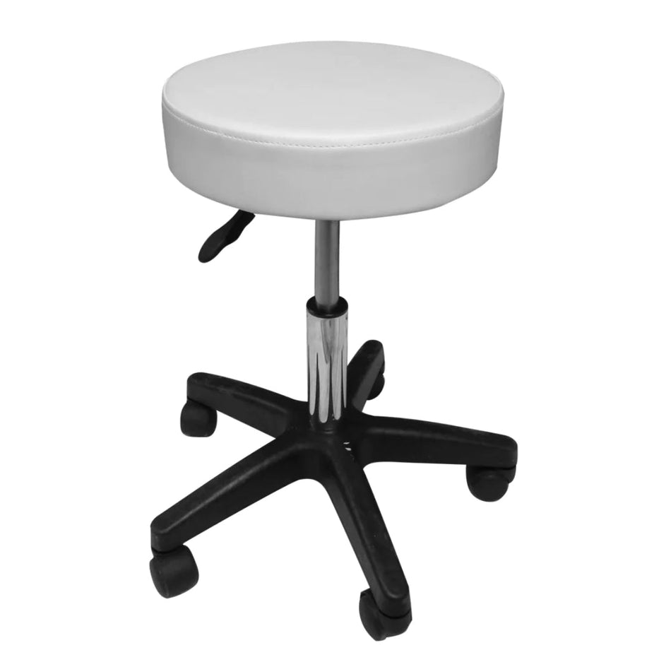 Ultra Thick Hydraulic Adjustable Stool, White - Beauty Pro Supplies Canada
